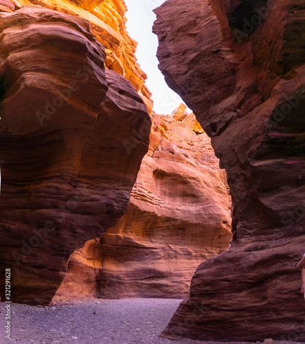 Colorful sandstone cliffs of the Red Canyon, Israel