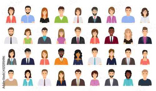 People avatar. Business person icon. Vector illustration. Flat design.
