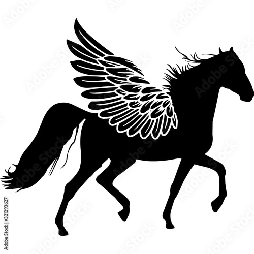 RIP American Saddlebred Horse, Memorial with Angel Wings Silhouette, Sympathy Silhouette, In Loving Memory of digital vector files