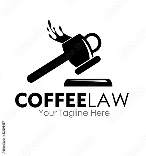 coffee law logo design concept vector illustration