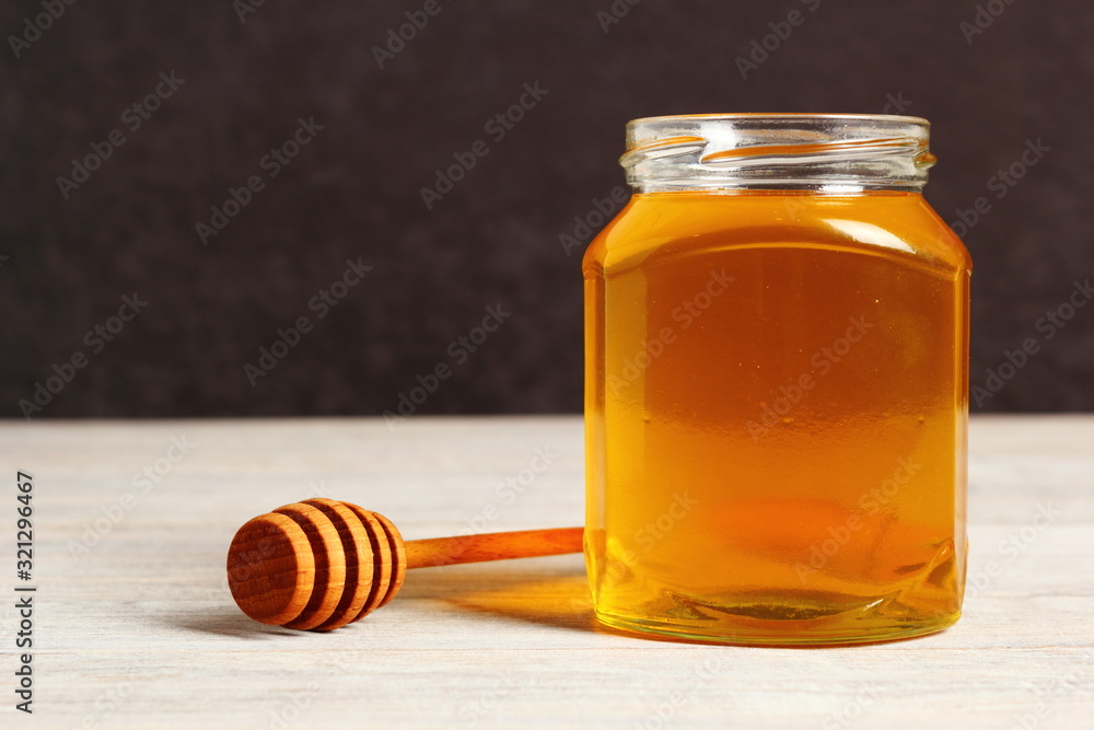 Jar of Honey with Honey Dipper Jar of Honey with Honey Dipper