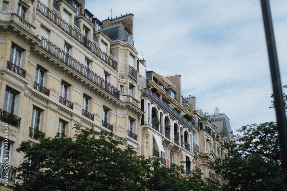 Apartment building near Eiffel Tower in Paris