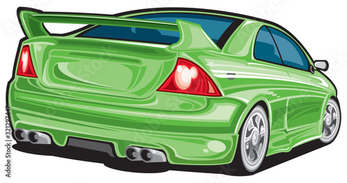 Sports car rear view