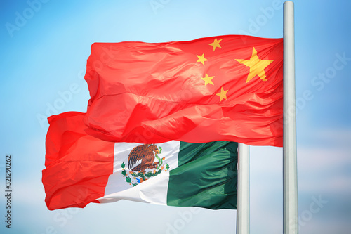 Flags of China and Mexico