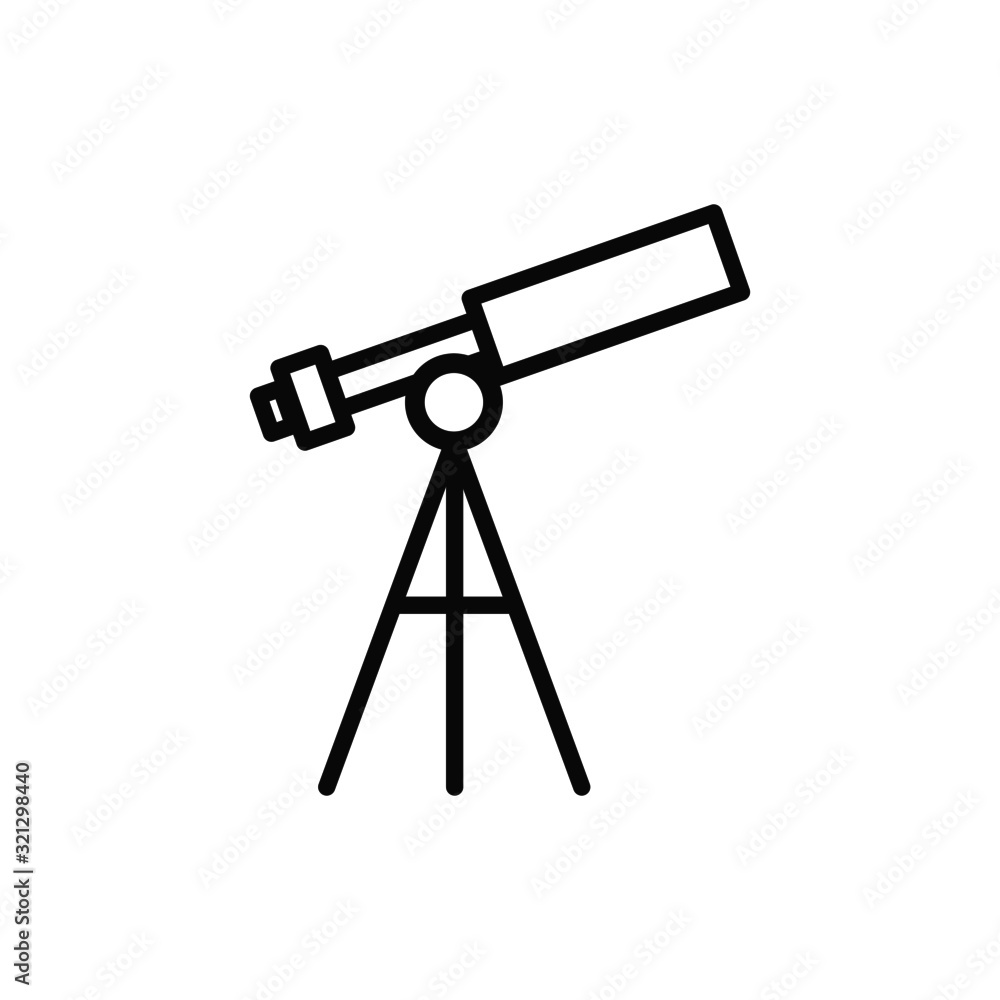 telescope on tripod isolated icon on white background telescope on tripod isolated icon on white background