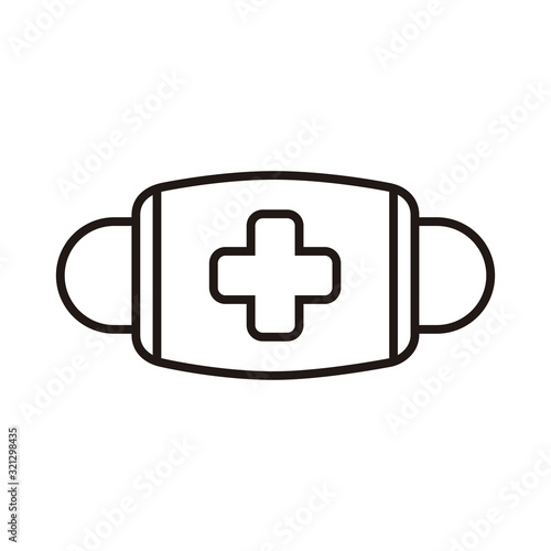 Protective medical mask icon. Protection for pollution, allergies and virus.