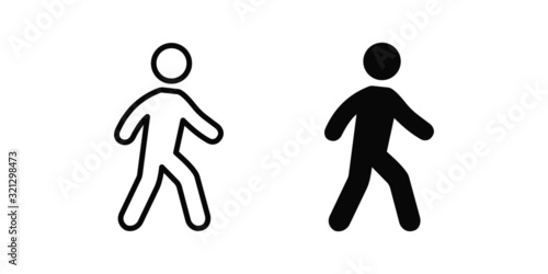 vector illustration of walking man isolated icon