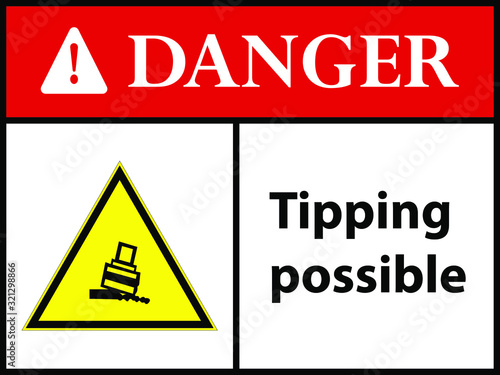 Tipping possible . sign. Vector illustration. EPS 10 photo