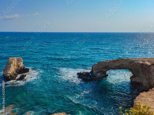 Famous "bridge of lovers" natural stone formation in Ayia Napa