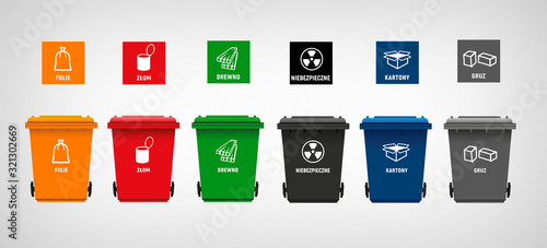  garbage can division & icons segregation of construction 02