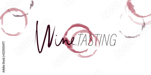 Wine stains. Trace of wine glass. Hand-drawn and calligraphic design elements. Vector