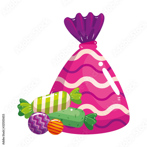 set of delicious candies isolated icons vector illustration design