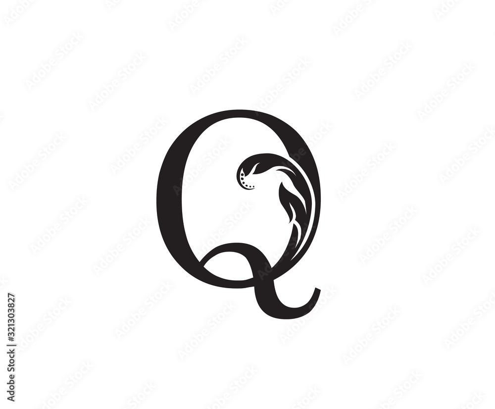 Classic Q Letter Swirl Logo. Black Q With Classy Leaves Shape design perfect for Boutique, Jewelry, Beauty Salon, Cosmetics, Spa, Hotel and Restaurant Logo. Classic Q Letter Swirl Logo. Black Q With Classy Leaves Shape design perfect for Boutique, Jewelry, Beauty Salon, Cosmetics, Spa, Hotel and Restaurant Logo.