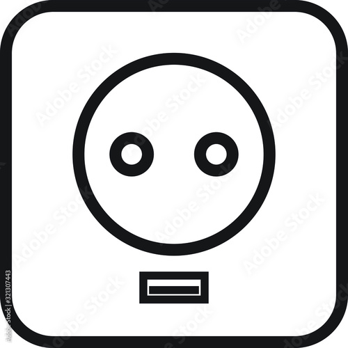 USB Port and EU plug outlet icon