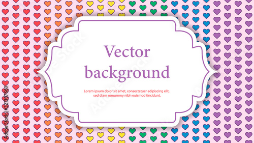 LGBT love background illustration. Rainbow colored hearts as symbol of equality