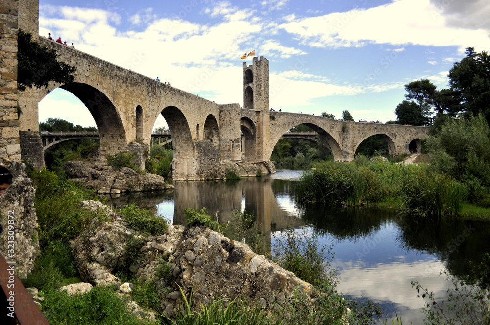 Medieval bridge in the town of Besalú (Catalonia, Spain)