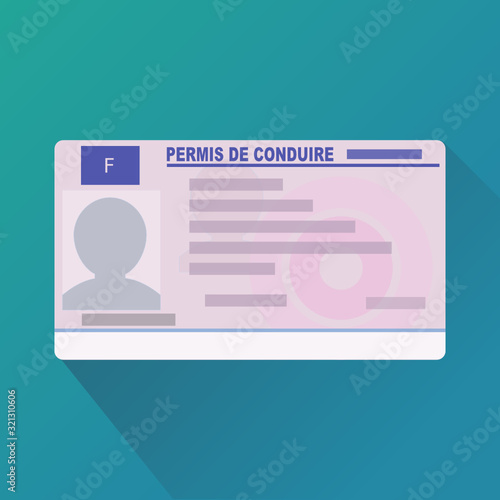 Permis de conduire français (flat design)