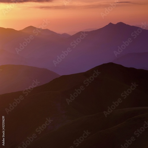 majestic european summer dawn image, awesome sunrise scene, green hill on background amazing sky, colorful  morning landscape in the mountains,  Carpathian mountains, Ukraine, Europe © Rushvol