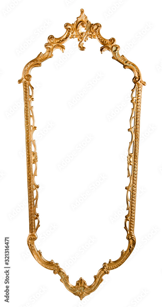 Hand-made golden frame, isolated Hand-made golden frame, isolated