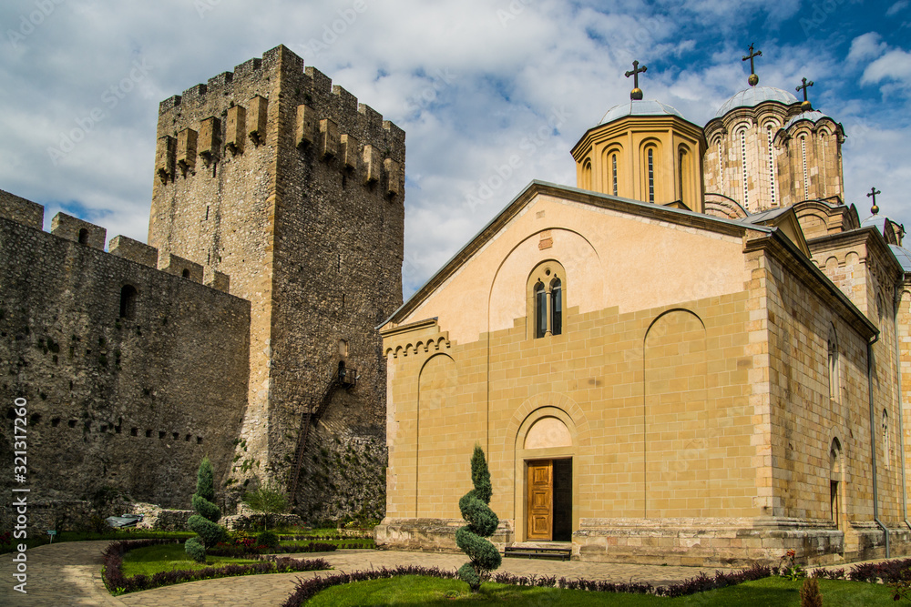 Monastery Manasija, XV century orthodox Serbian monastery near Despotovac city, Serbia.