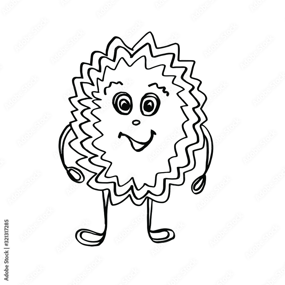 Vector illustration.Close-up cartoon character on white isolated background.Design for covers, coloring books, print clothes. Vector illustration.Close-up cartoon character on white isolated background.Design for covers, coloring books, print clothes.