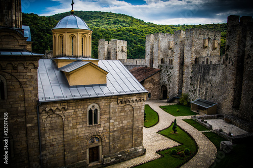 Monastery Manasija, XV century orthodox Serbian monastery near Despotovac city, Serbia. photo
