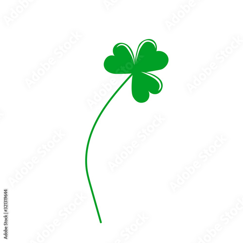 Green clover the symbol of St. Patrick's day isolated on white background Leaves hand drawn in doodle Collection for cards and labels, books and banners.