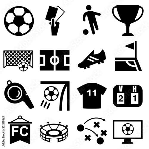 Soccer Vector Icons Set. football illustration sign collection. sport symbol.
