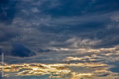 the expressive contrast of the clouds in the sky