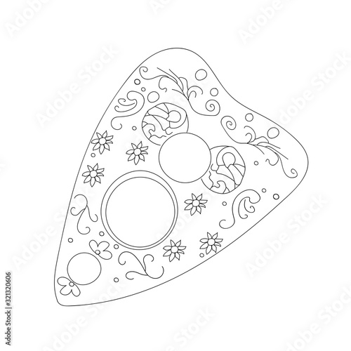 Witch object line art in doodle style isolated on white background Magical art Ouija board object