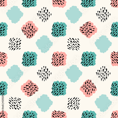 Retro seamless geometric pattern. Scandinavian style background with abstract texture