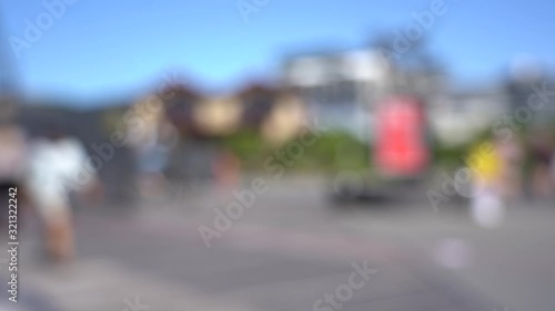 Wallpaper Mural Blurred video of Downtown Wellington City waterfront view in the capital of New Zealand; Slow motion Torontodigital.ca