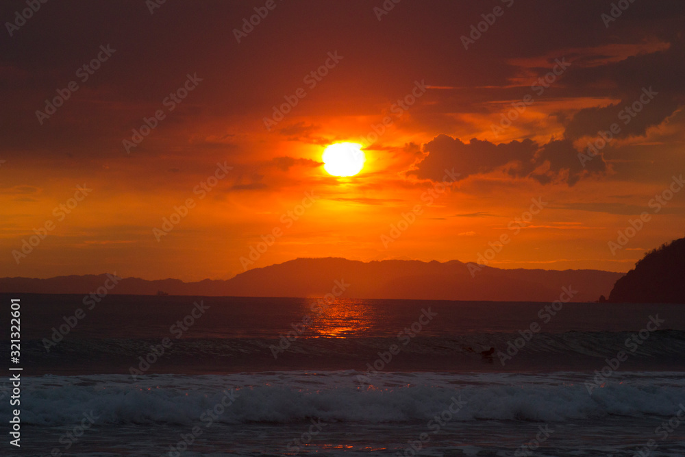sunset surf Jaco beach