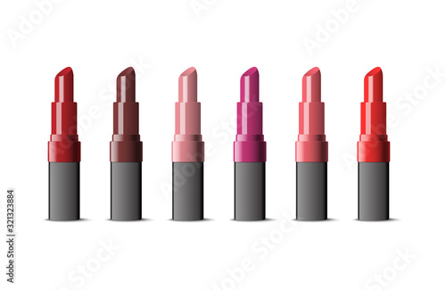Set of realistic lipstick, artwork can change color, vector illustration