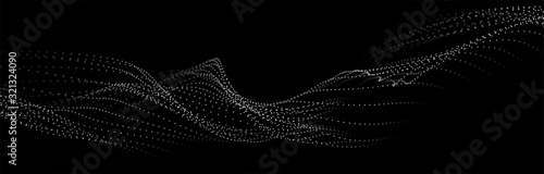 Abstract digital wave of particles. Futuristic point wave. Technology background vector. Vector illustration