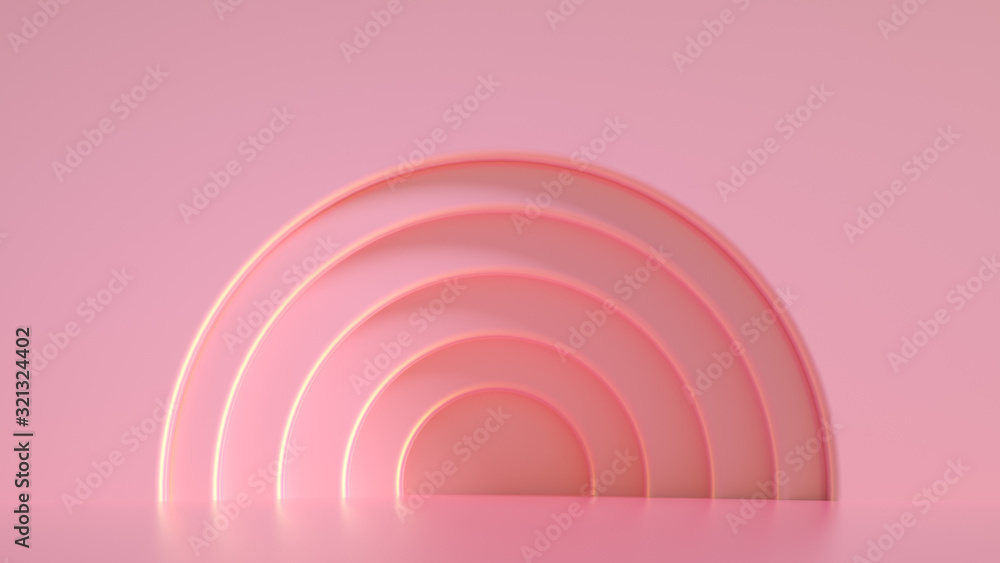Obraz premium Elegant metal background with pedestal, podium and studio. 3d illustration, 3d rendering.