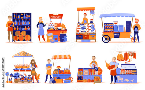 Market Stall Sellers Set