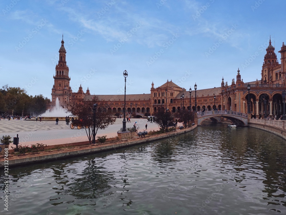View of plaza España, one of the most beautiful places in Sevilla,Spain