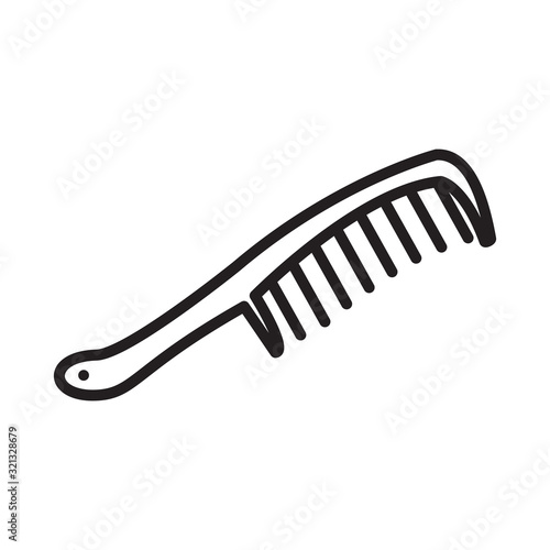 A plastic comb for styling and combing hair flat vector icon