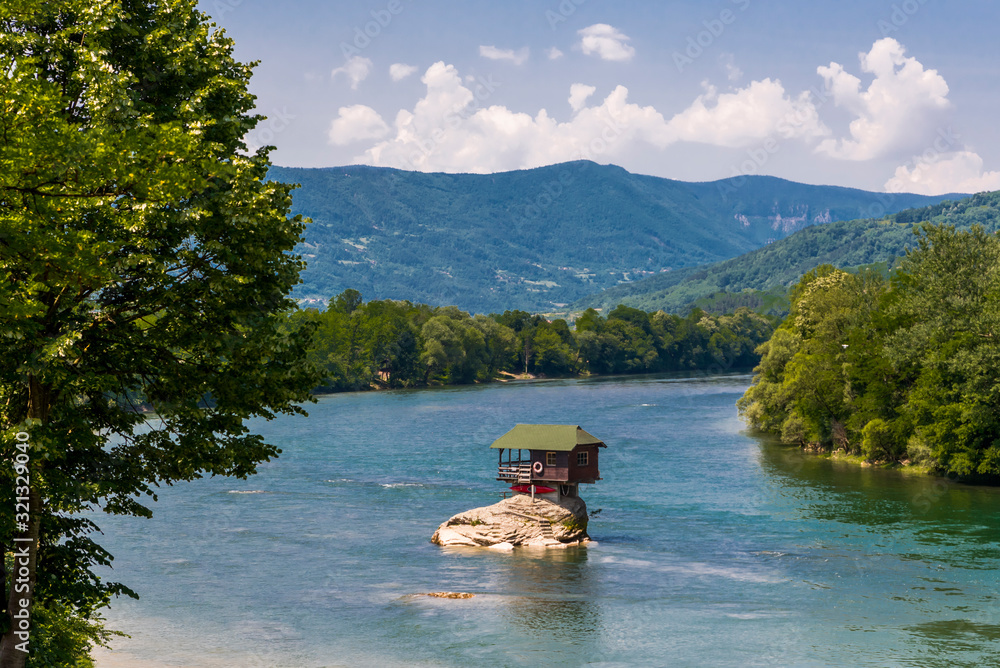 custom made wallpaper toronto digitalHouse on Drina in Bajina Basta near Tara National Park in Sebia