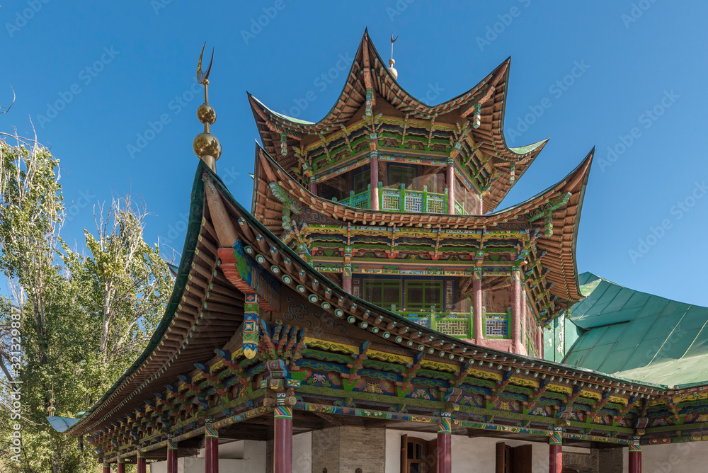 Pagoda style mosque in Zharkent, Kazakhstan