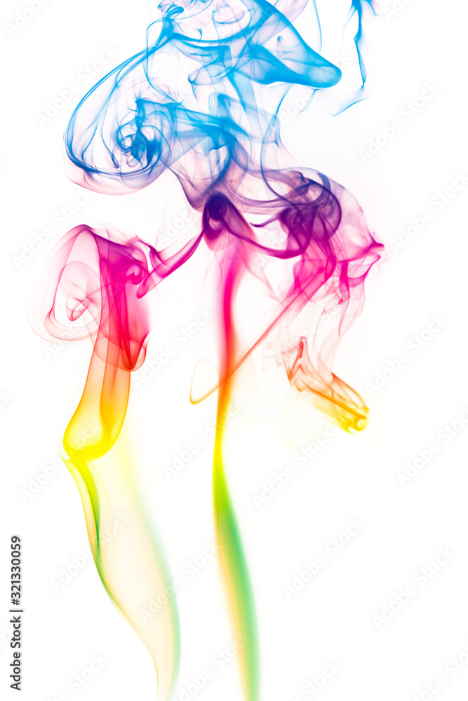 Colored smoke on white background Colored smoke on white background