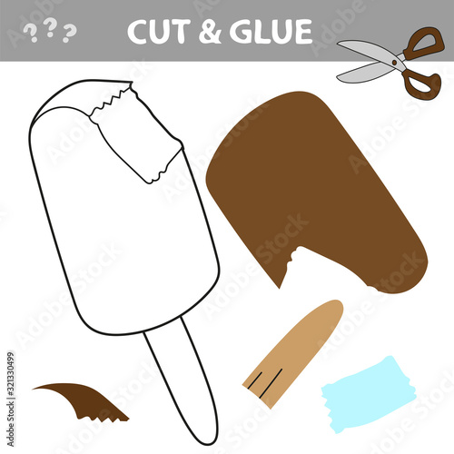 Cut and Paste Worksheet - Ice Cream. Cut and glue game for kids