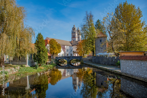 Ribnica old town near river, Dolenjska region, Slovenia