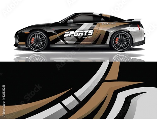Sports car wrapping decal design