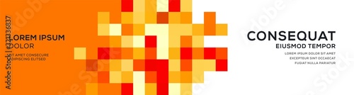 abstract colorful pixels web banner background