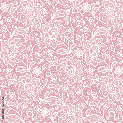 pink seamless lace floral background
