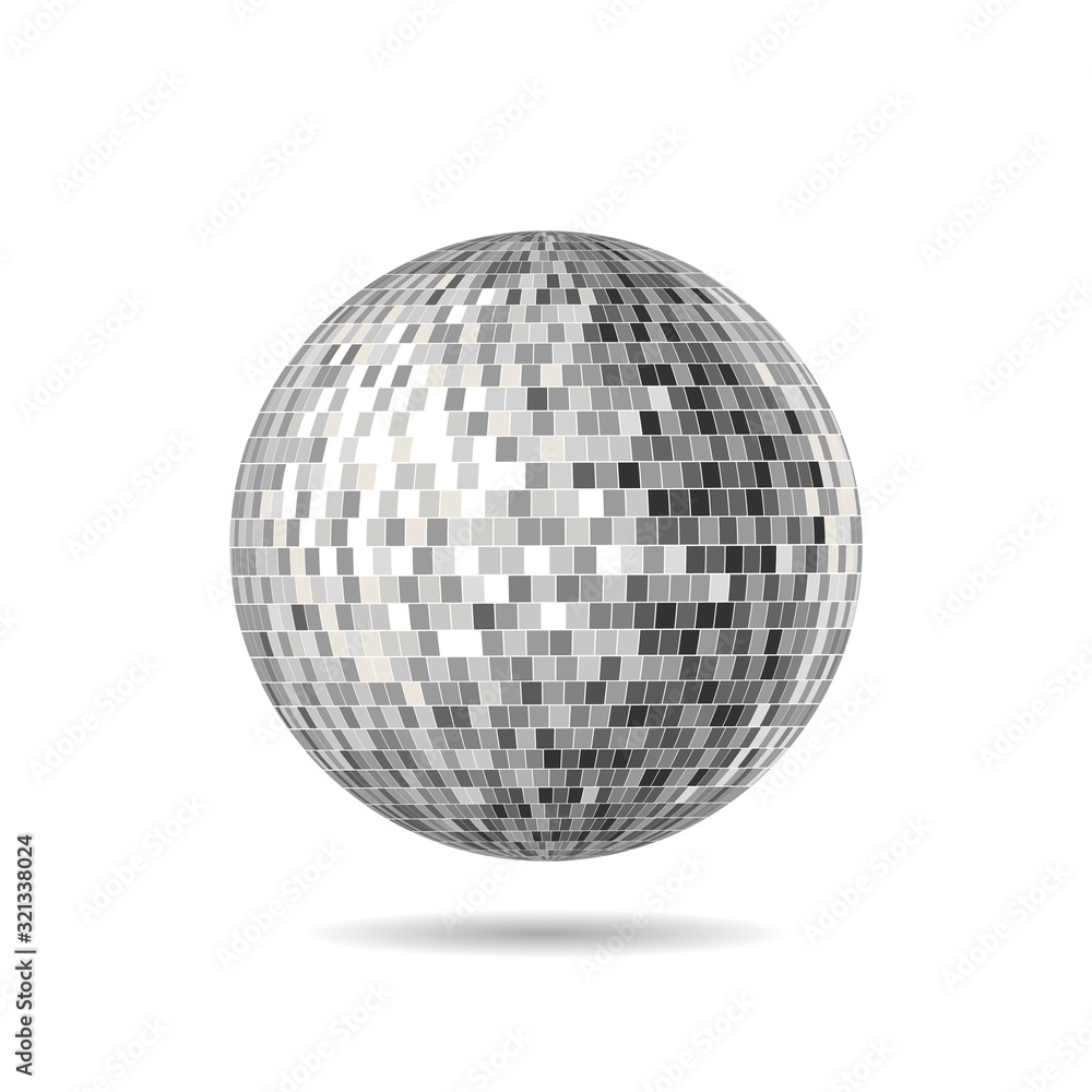 Vector Version of a Mirrorball, Mirror Ball, Disco Ball, for party flyers illustration on white background Vector Version of a Mirrorball, Mirror Ball, Disco Ball, for party flyers illustration on white background