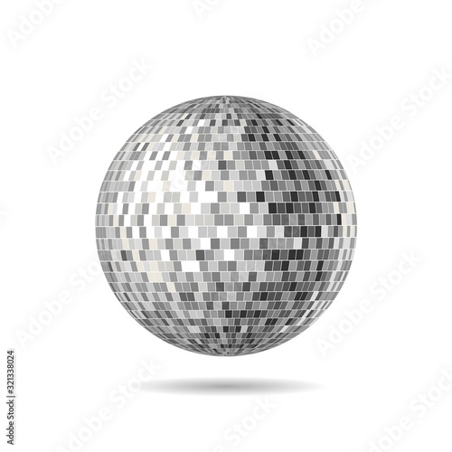 Vector Version of a Mirrorball, Mirror Ball, Disco Ball, for party flyers illustration on white background