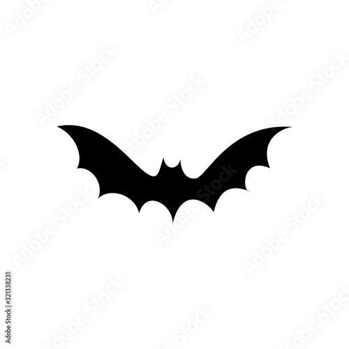 Bat flying on isolated white background. Vector illustration.